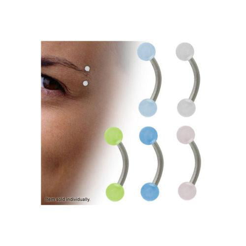 Rose Gold Eyebrow Ring 2pc Anodized Curved Barbell Cartilage 16G 8MM